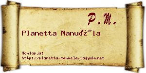 Planetta Manuéla névjegykártya